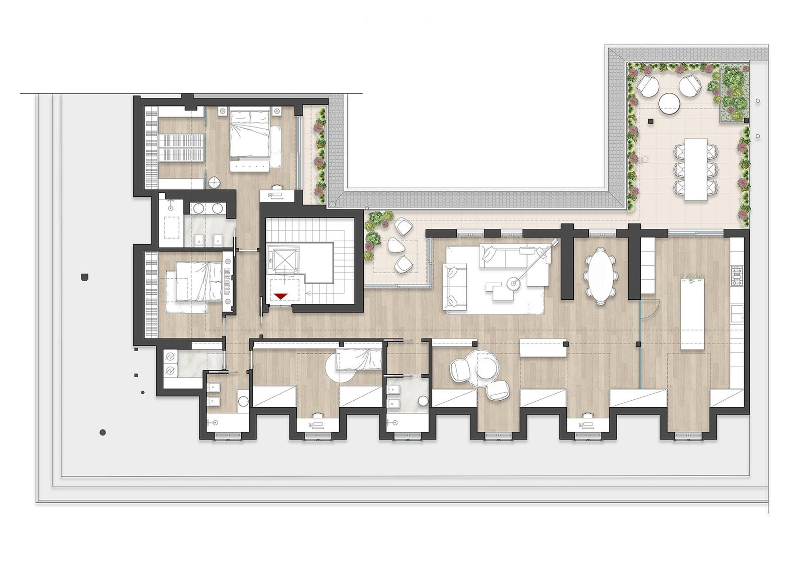 New Penthouse With Terrace In The Art Nouveau District Of Milan Penthouse in Milan, Lombardy, Italy