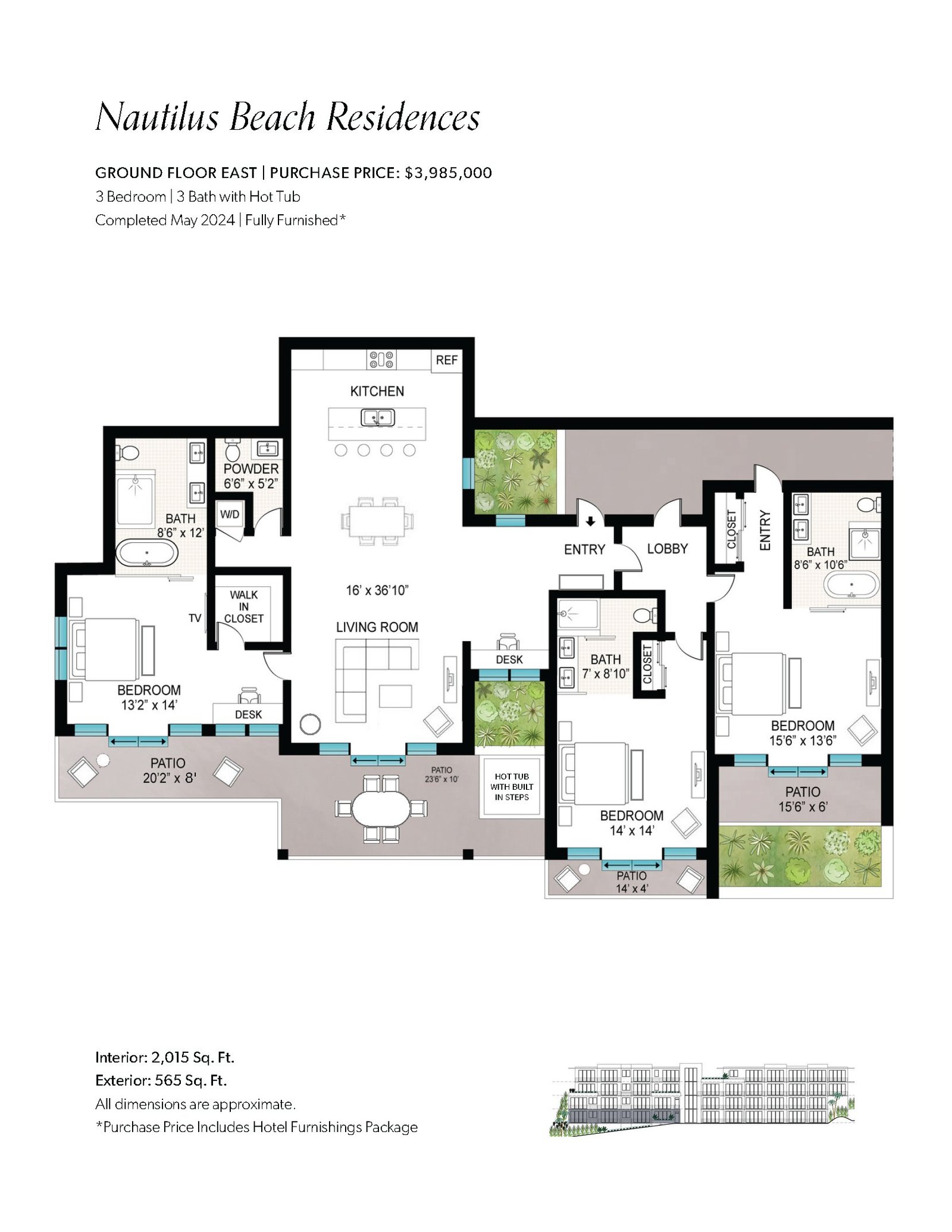 Oceanfront Three Bedroom Residence | Azura Bermuda Condo in Mount Pleasant, Paget Parish, Bermuda 1 - 16119024