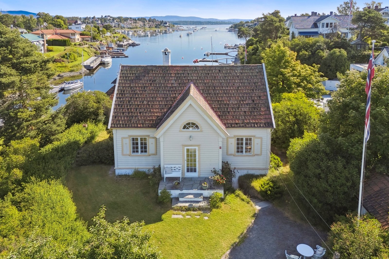 Idyllic Waterfront Property | 2.4 Acres With 50 Meter Shoreline, 2 Houses, 2 Piers And A Boathouse Villa in Snarøya, Akershus, Norway 1 - 15813907